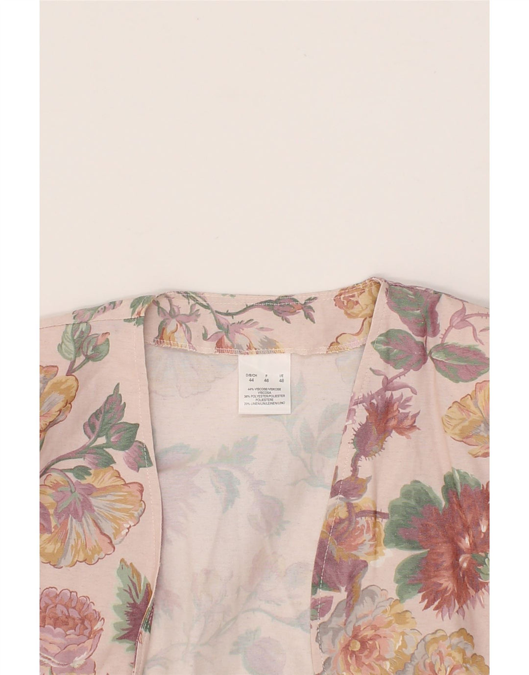 VINTAGE Womens Bolero Top IT 44 Medium Pink Floral Viscose Vintage Vintage and Second-Hand Vintage from Messina Hembry 