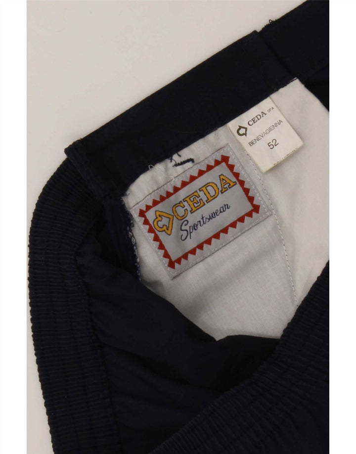 Vintage Chino Shorts til mænd W30 Medium Navy Blue Polyester