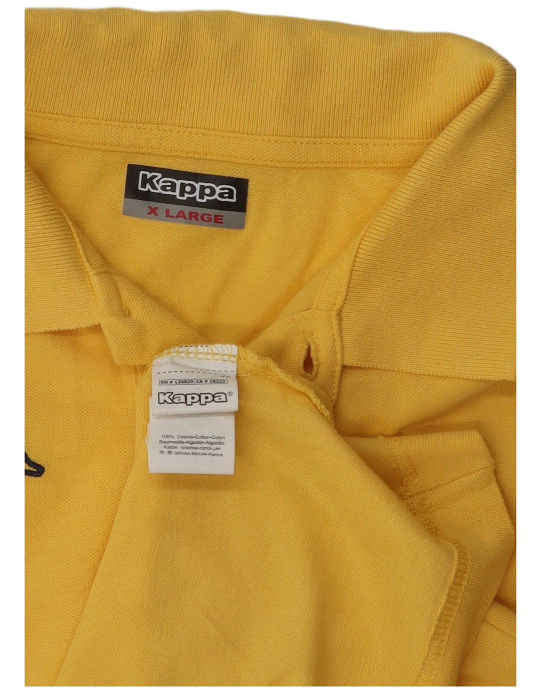 Kappa herre grafisk poloshirt XL gul bomuld
