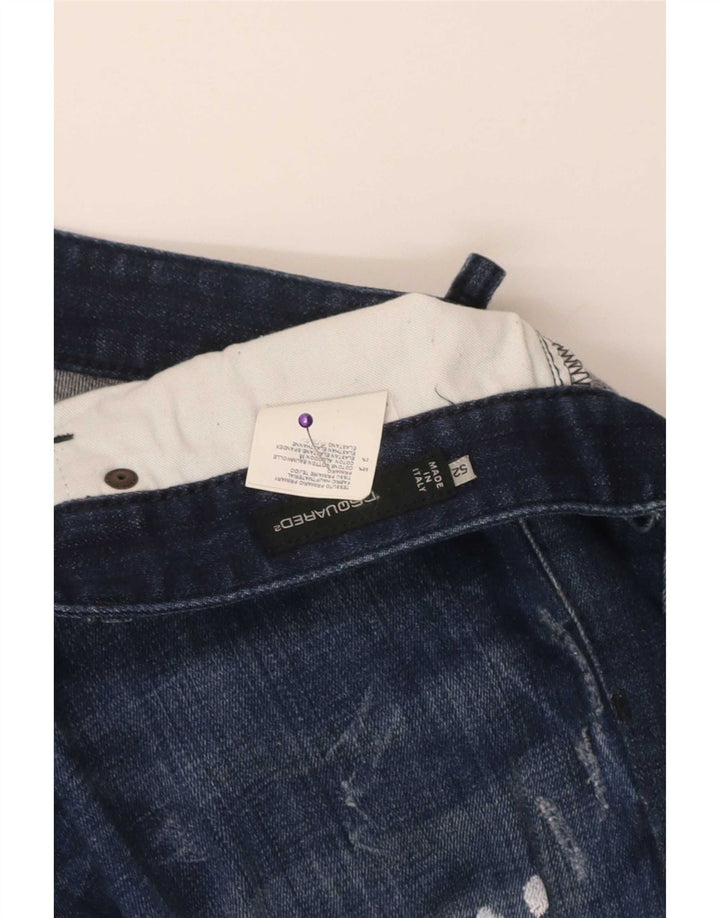 Dsquared2 Dame Distressed Slim Jeans IT 52 2XL W36 L29 Blå Bomuld