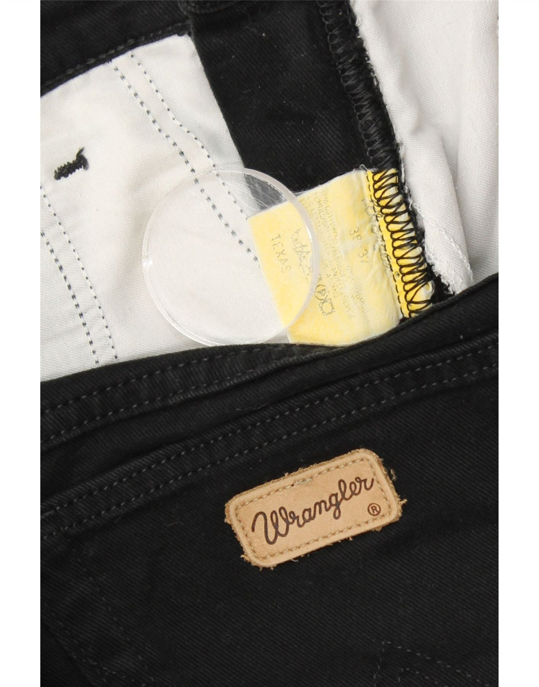 WRANGLER Herre Texas Straight Jeans W38 L32 Sort Bomuld