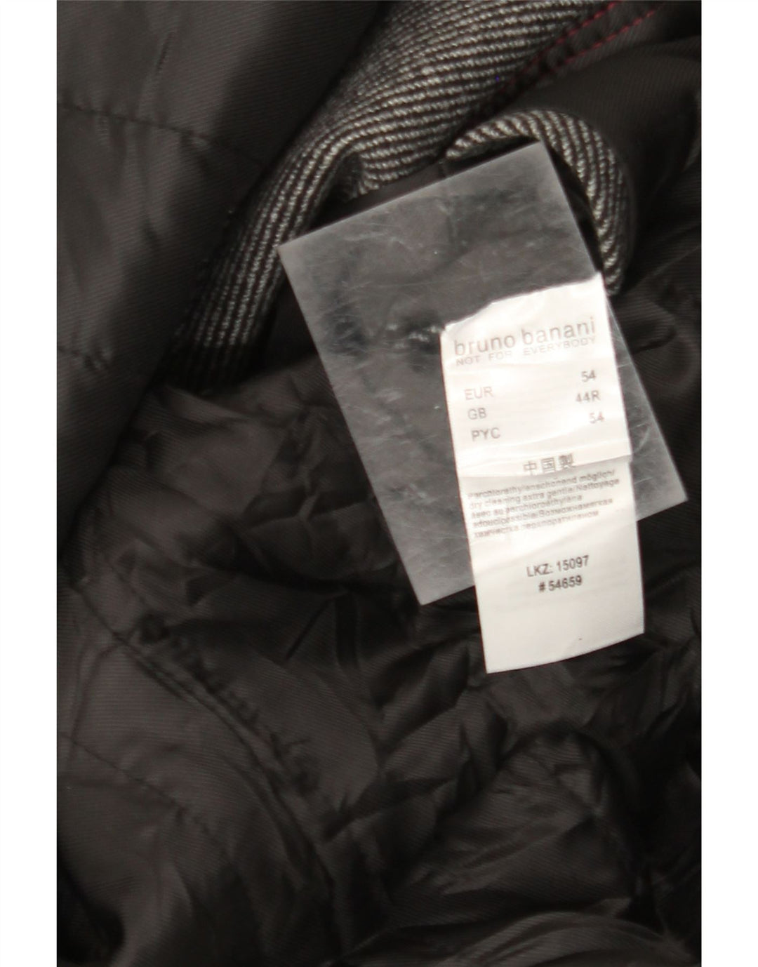 Bruno Banani Herre Overfrakke UK 44 2XL Grå Nålestribet Uld