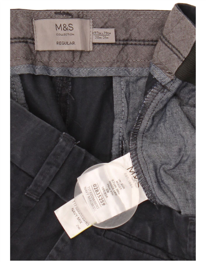 Marks & Spencer Herre Lige almindelige Chinobukser W38 L31 Marineblå