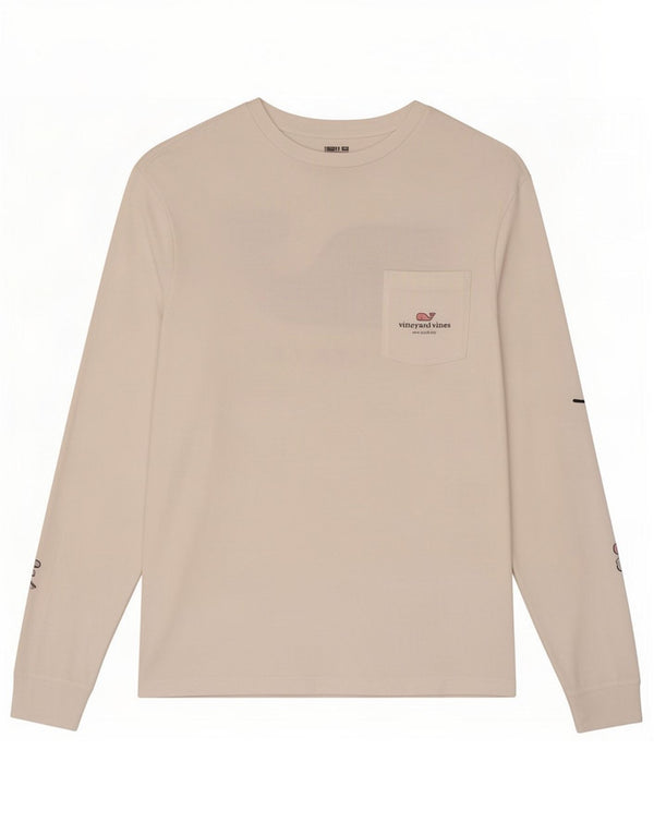 Vineyard Vines Herre Grafisk Top Langærmet XS Hvid Bomuld
