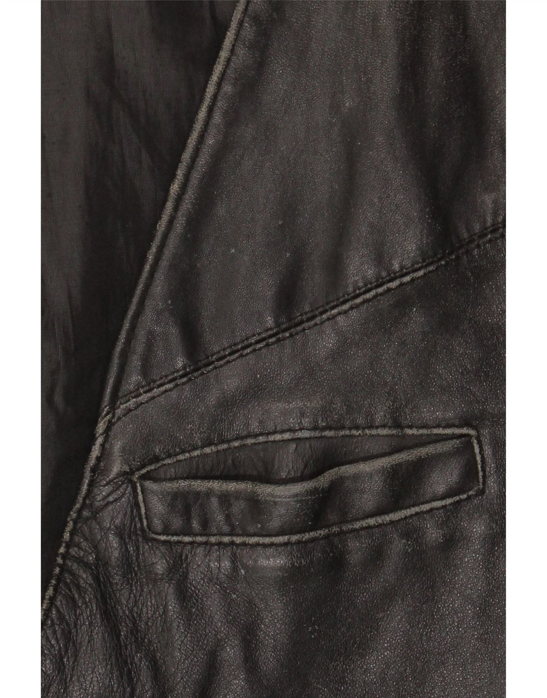 VINTAGE Lædervest til mænd IT 52 Stort sort læder