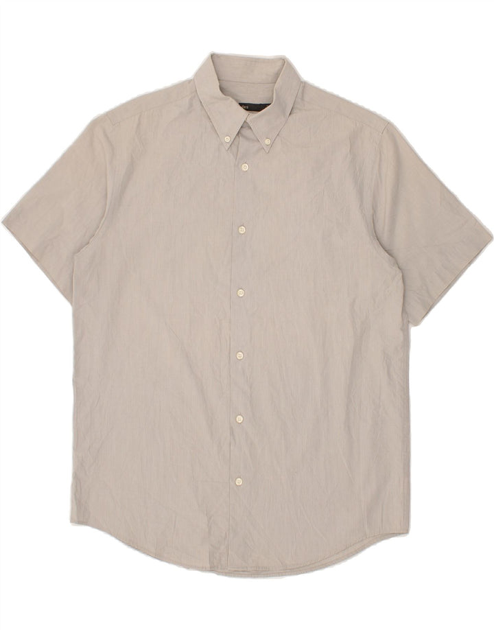 JULES Mens Short Sleeve Shirt Size 41 42 Medium Grey Cotton Vintage Jules and Second-Hand Jules from Messina Hembry 