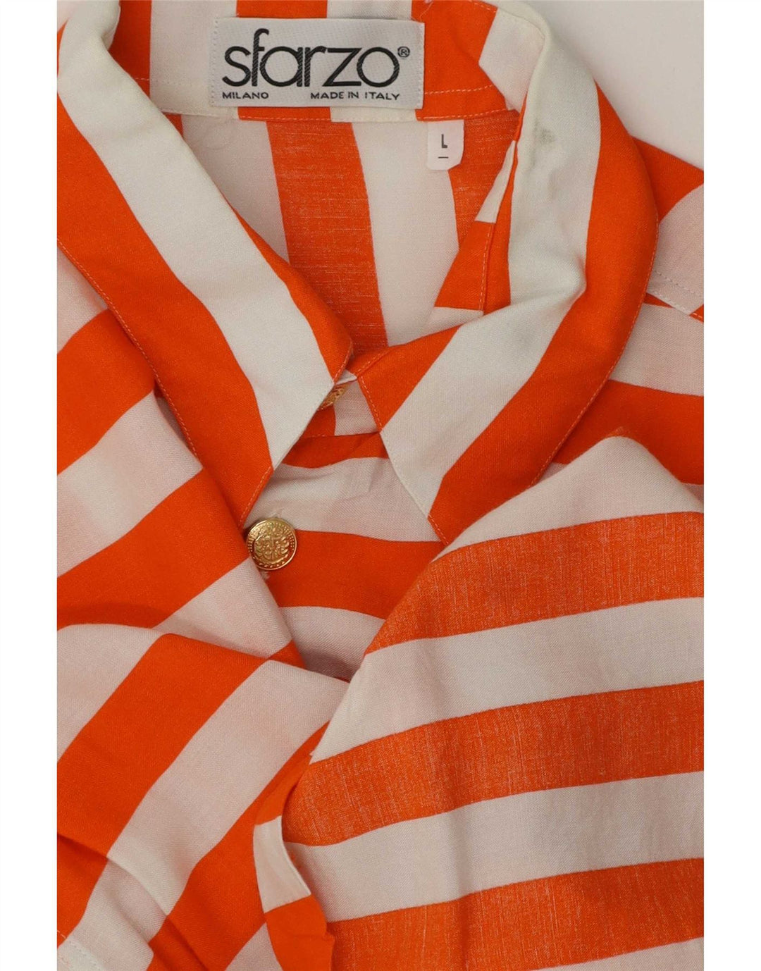Sfarzo kortærmet skjorte til kvinder UK 14 Stor orange stribet