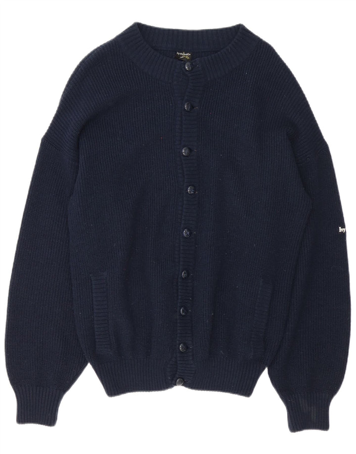 Ivy Oxford herre cardigan sweater Medium marineblå uld