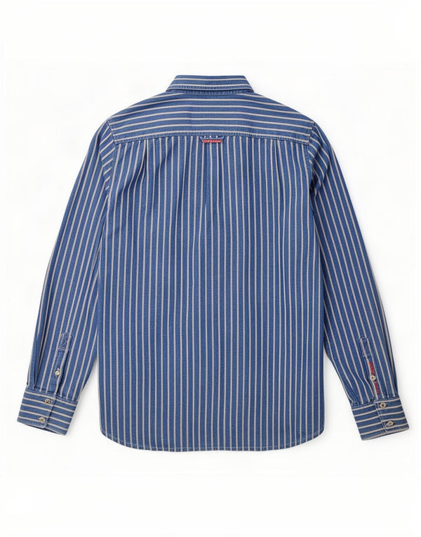 Superdry herreskjorte 2XL blå nålestribet bomuld