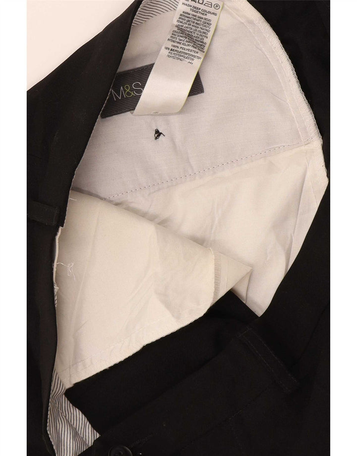 Marks & Spencer Straight Suit Bukser til mænd W36 L31 Sort polyester