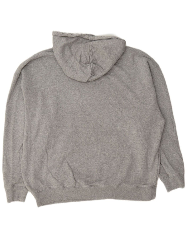 Adidas grafisk oversized hættetrøjetrøje til kvinder UK 12/14 Medium Grå Flecked