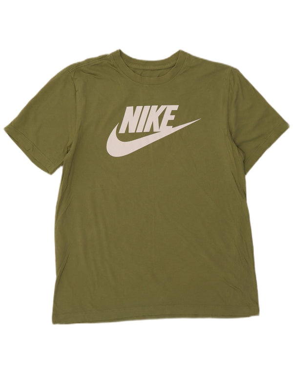 Nike Herre grafisk T-shirt top mellemgrøn bomuld