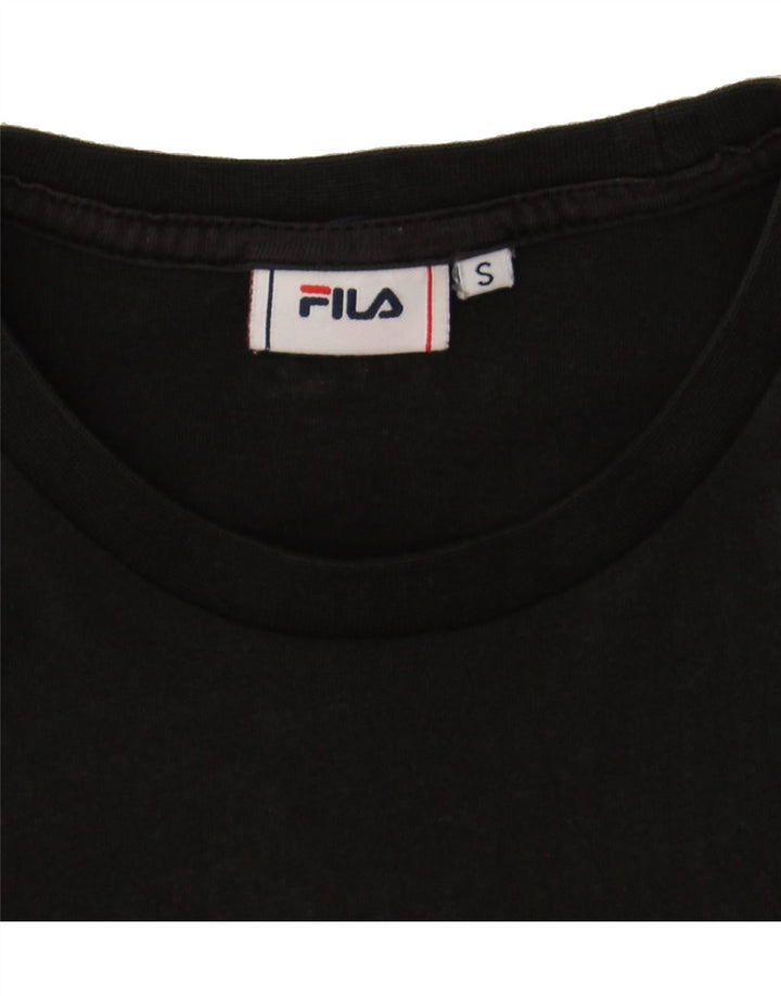 FILA Mens Graphic T-Shirt Top Small Black Cotton Vintage Fila and Second-Hand Fila from Messina Hembry 