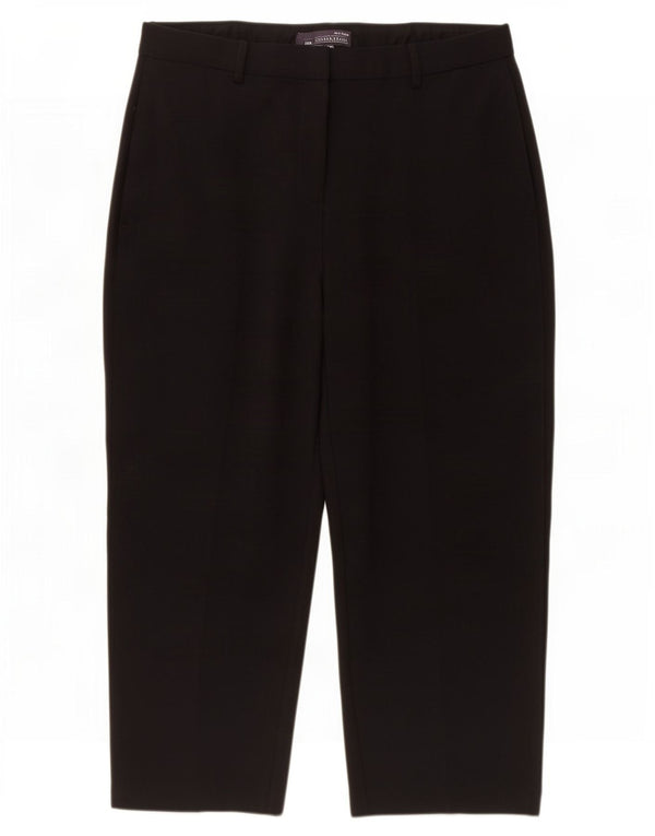 Marks & Spencer Dame Capri Bukser med høj talje UK 14 Large W32 L23 Sort
