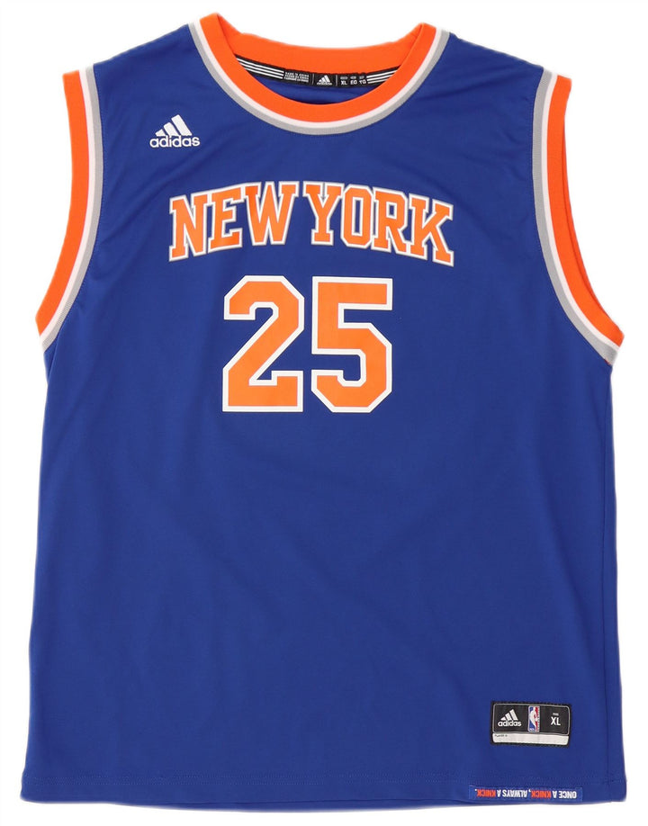 ADIDAS Herre New York Knicks Grafisk Vest Top XL Blå Polyester