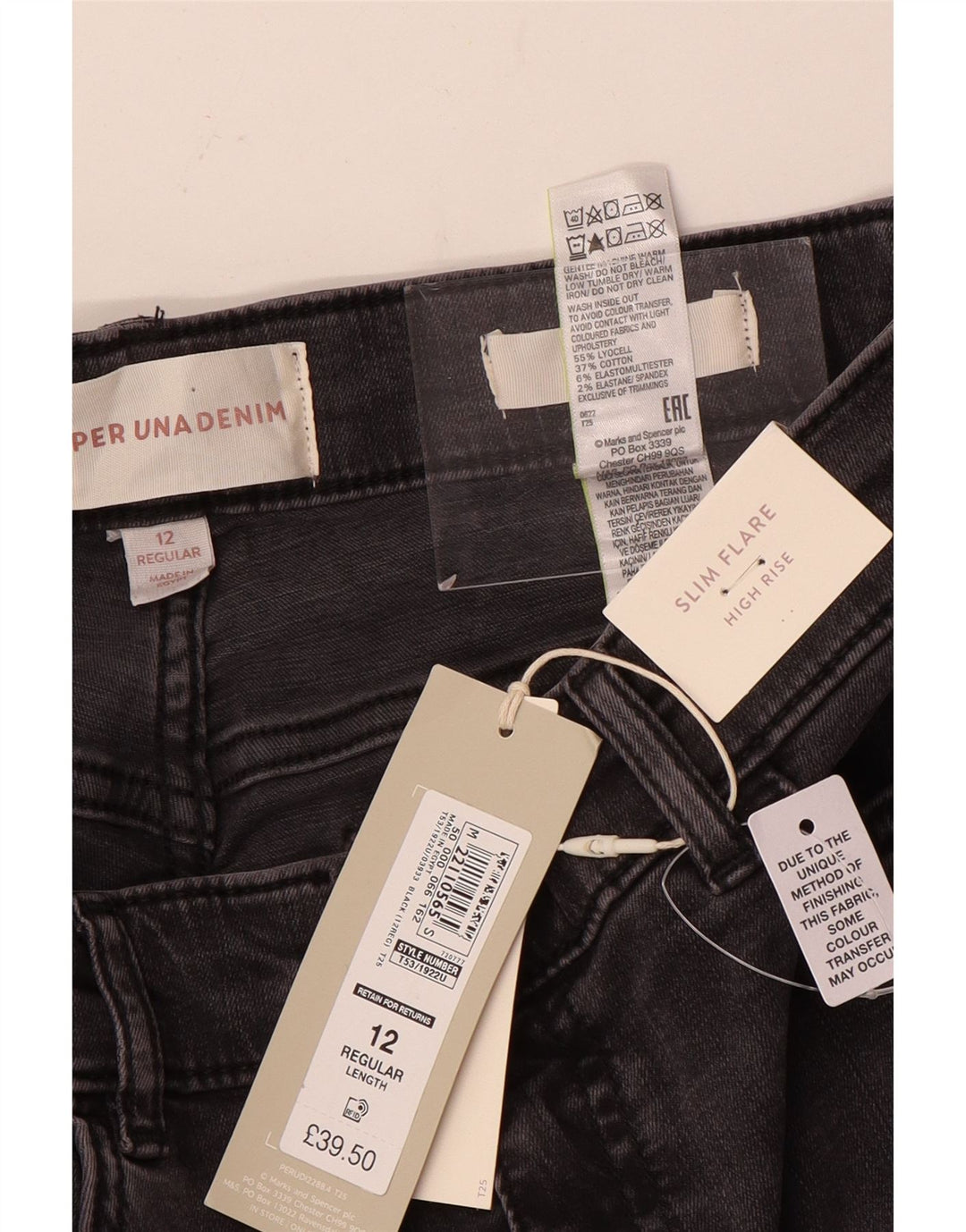 Marks & Spencer Kvinder Højtaljede Flared Jeans UK 12 Medium W28 L30 Grå