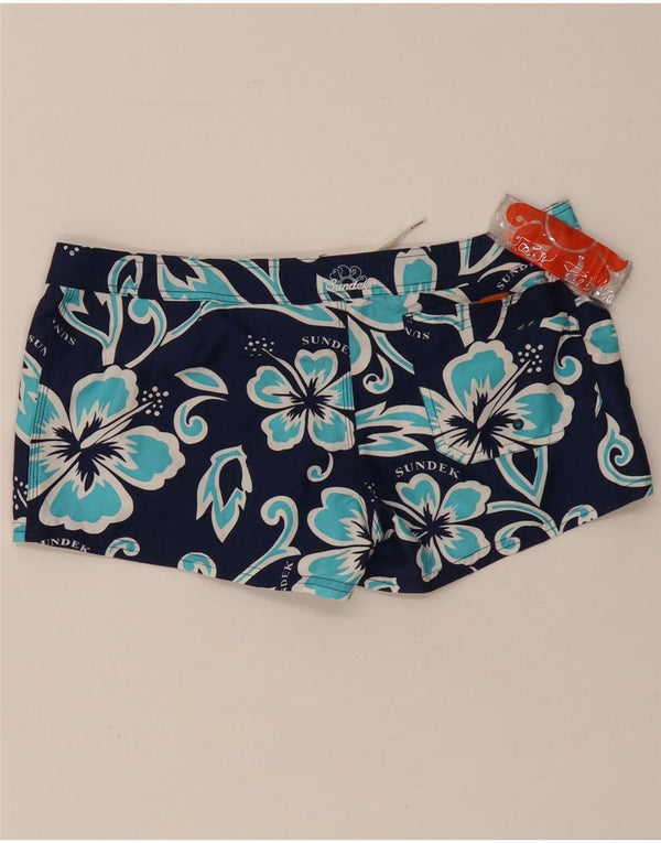 SUNDEK Dame badeshorts US 2 XS Navy Blue Floral Polyester