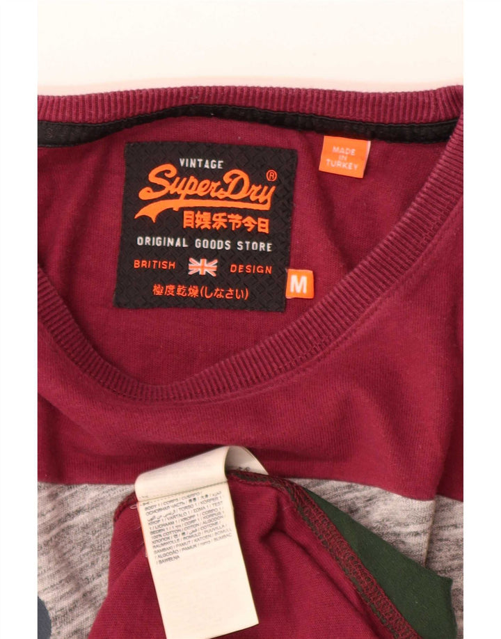 Superdry Herre grafisk top Langærmet mellemrød farveblok bomuld