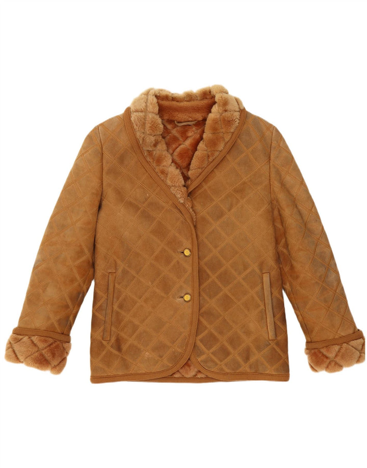Rupp & Taureck Couture Shearling-jakke til kvinder UK 14 Medium Brun