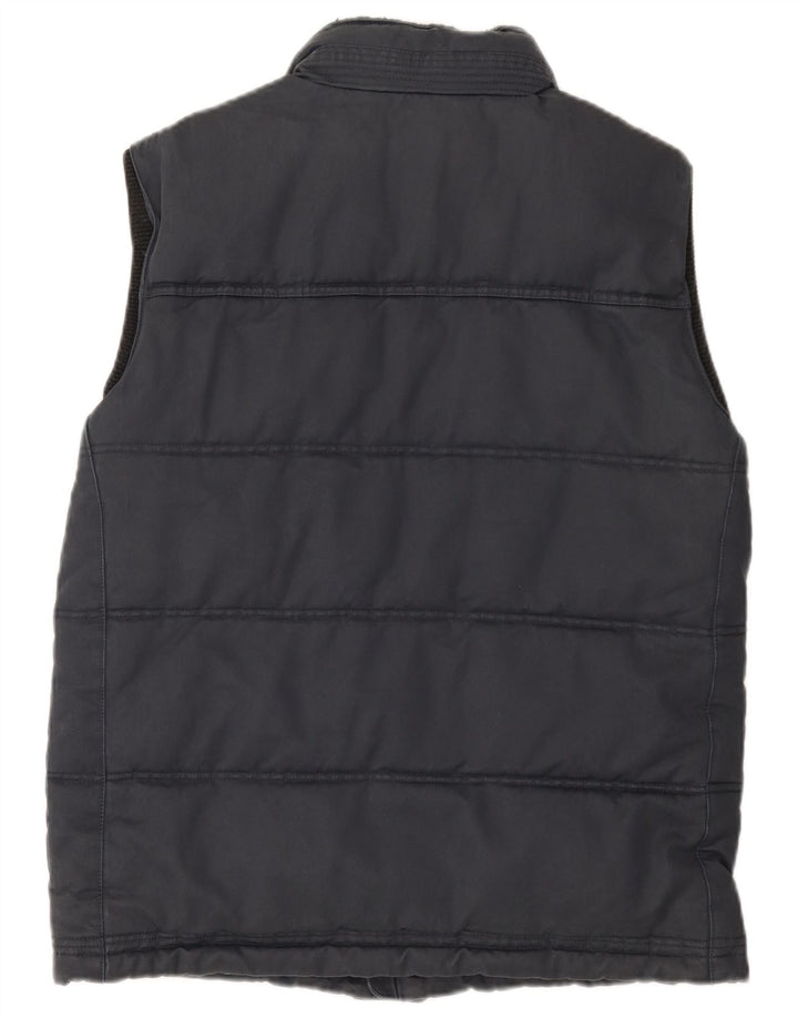 Fat Face Herre Polstret Gilet UK 38 Medium Navy Blue Bomuld