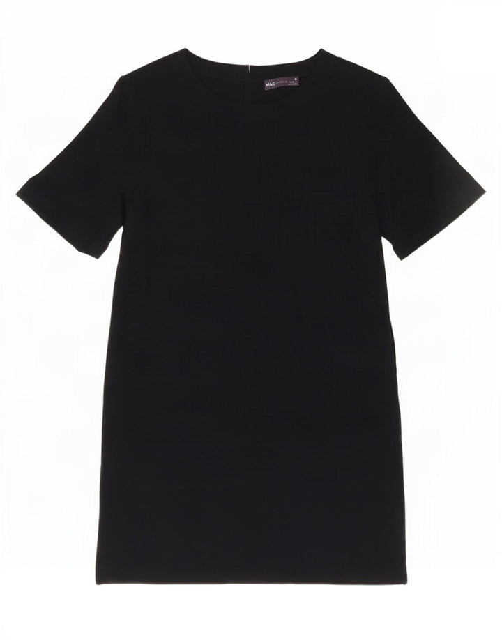 Marks & Spencer Womens Oversized Shift Dress UK 16 Large Black Polyester