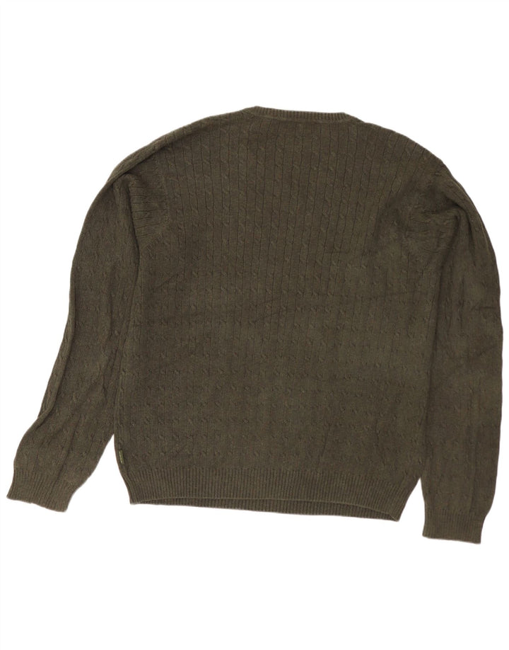 Izod Herre V-hals sweater Stor Khaki Bomuld