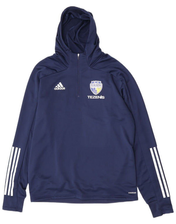 Adidas Herre Scaligera Basket Verona Graphic Hoodie Jumper Large Navy Blue