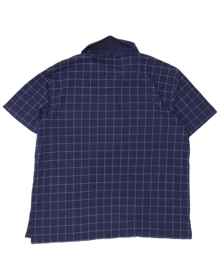 IZOD Poloshirt til mænd XL Navyblå ternet bomuld