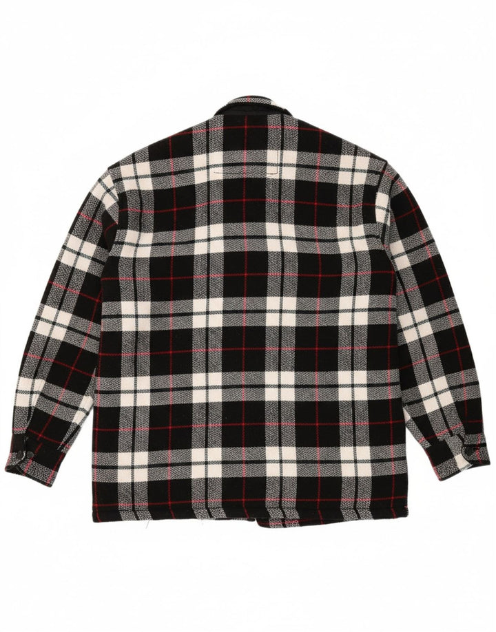 FERRE Mens Lumberjack Flannel Shirt Medium Black Plaid