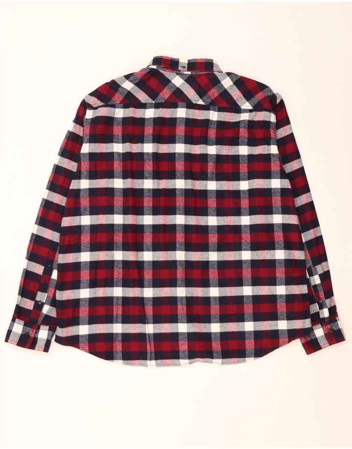 Marks & Spencer Herre Blue Harbor Regular Fit Flanellskjorte 2XL rød ternet