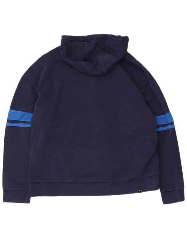 Puma Herre grafisk hættetrøje med lynlås 2XL Marineblå Colourblock Bomuld