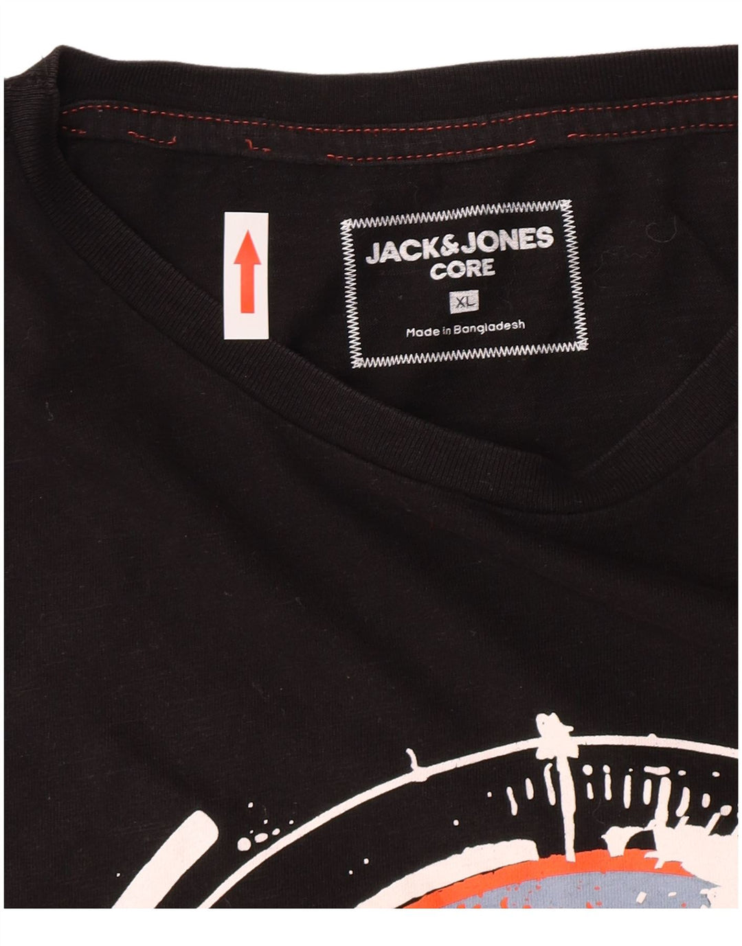 Jack & Jones Herre Grafisk T-Shirt Top XL Sort