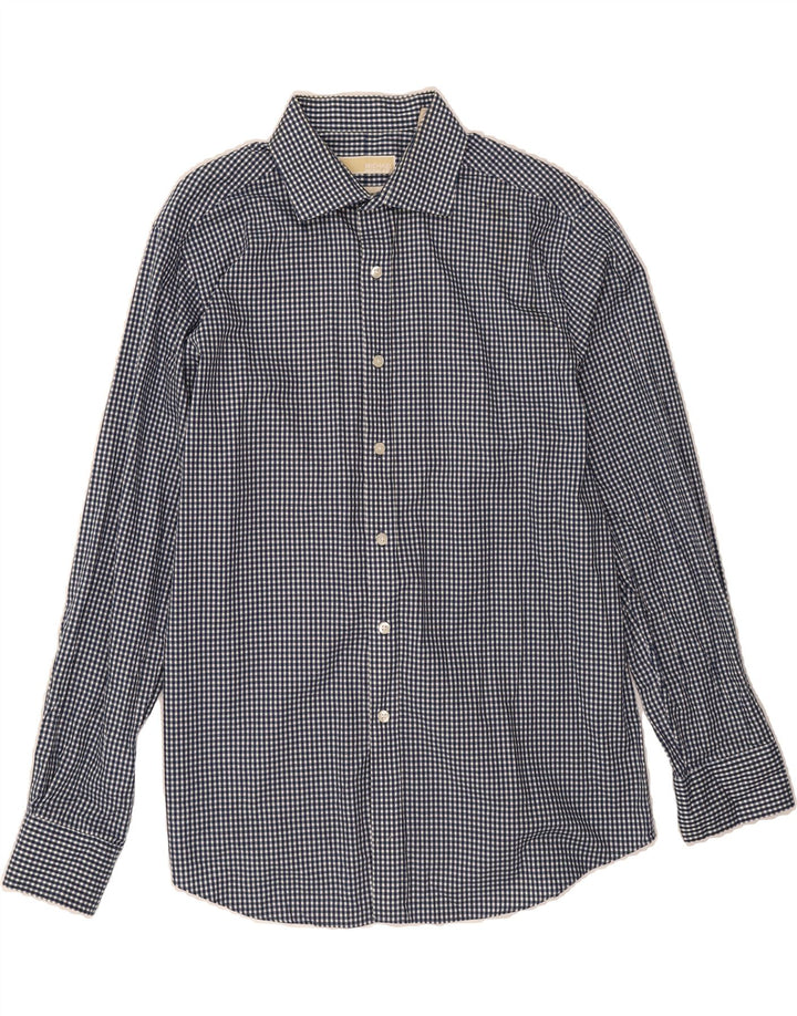 MICHAEL KORS Mens Shirt Size 17 XL Navy Blue Gingham Cotton Vintage Michael Kors and Second-Hand Michael Kors from Messina Hembry 
