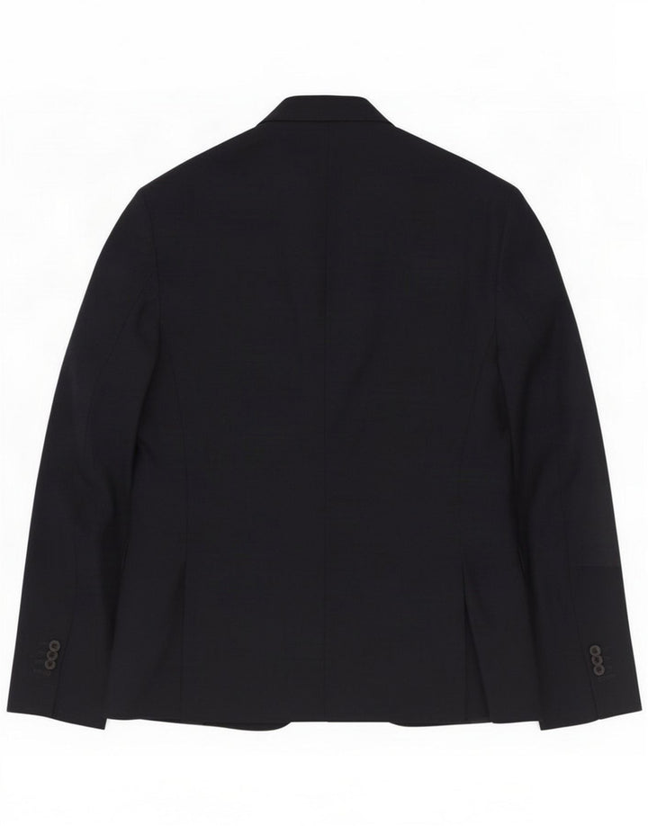 Massimo Dutti Herre 2-knaps blazerjakke EU 52 Large Navy Blue Wool
