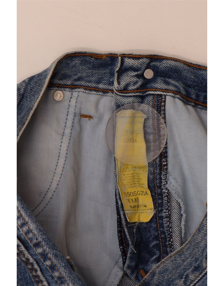 WRANGLER Herre Texas Straight Jeans W33 L30 Blå Bomuld