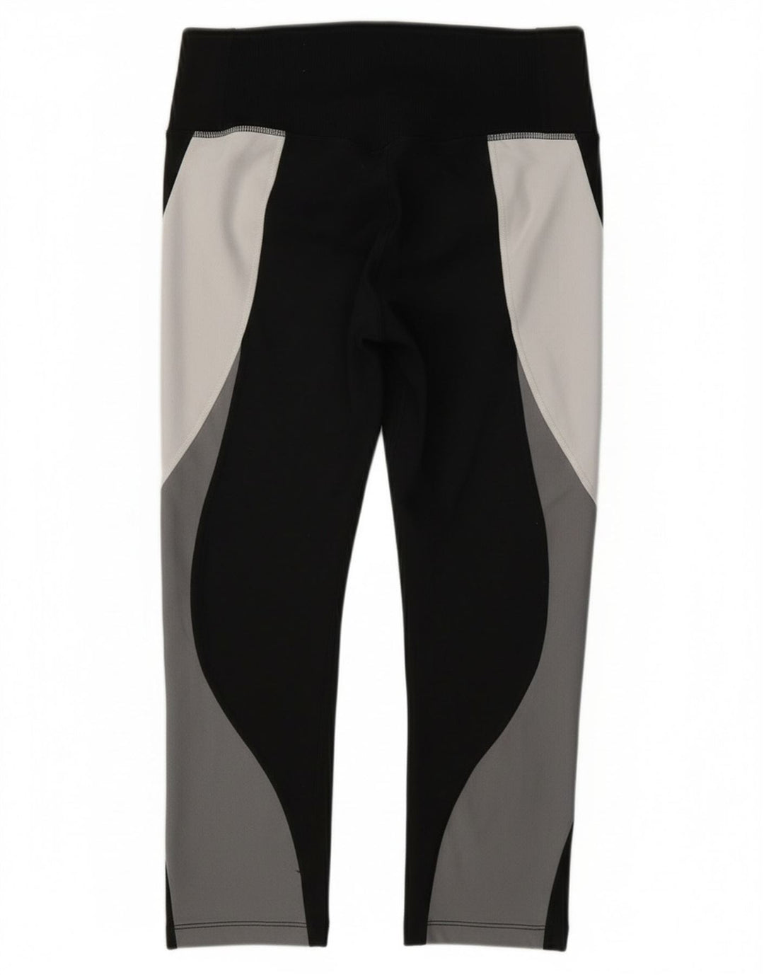 Nike Dame Dri Fit Capri Leggings UK 10 Small Black Colourblock Polyester