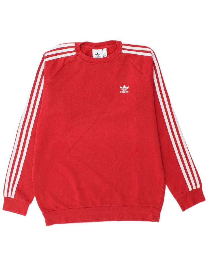 ADIDAS Mens Sweatshirt Jumper Medium Red Cotton