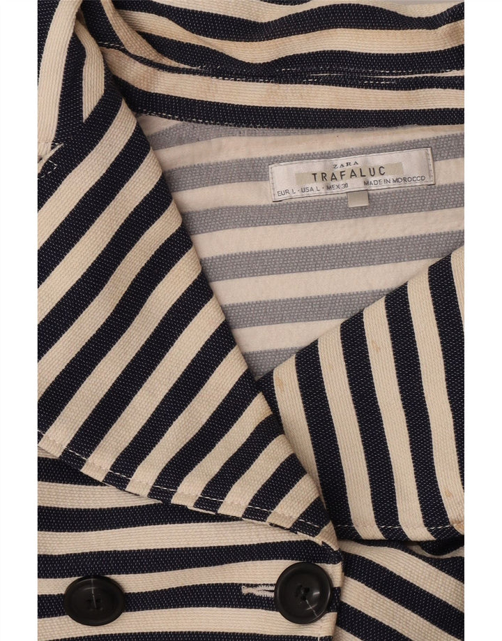 Zara Dame Trafaluc Blazer Jacket UK 16 Stor Hvidstribet