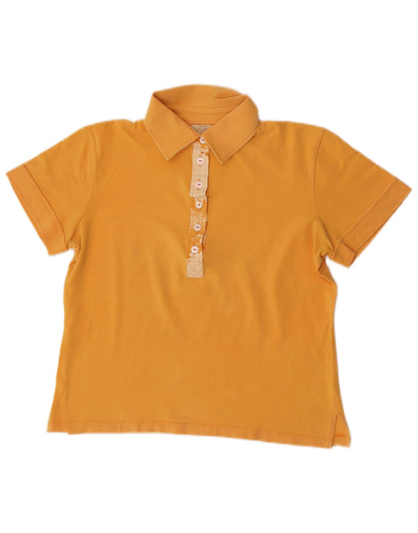 ALVIERO MARTINI Grafisk poloshirt til kvinder UK 18 XL Gul