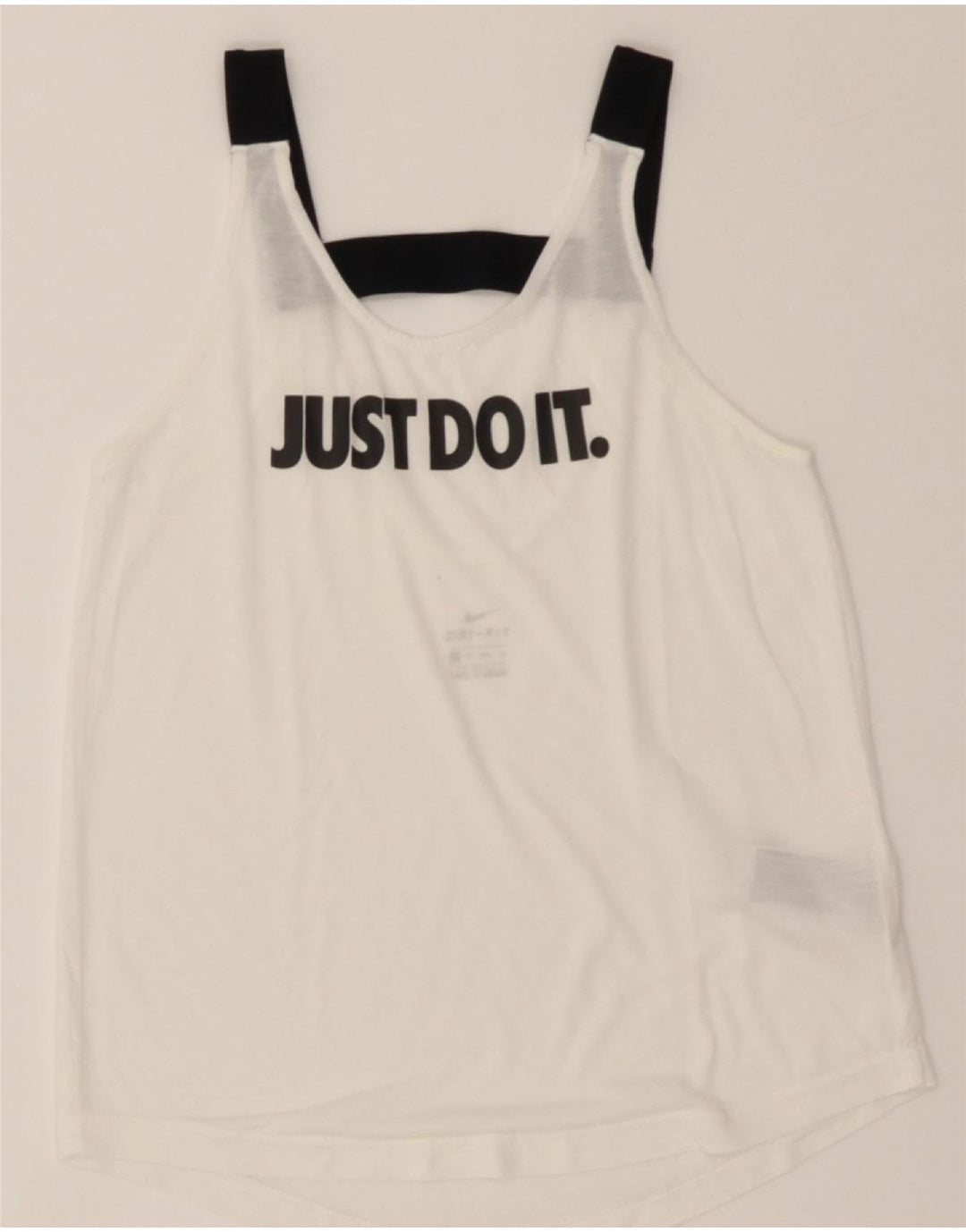 NIKE Womens Dri Fit Graphic Vest Top UK 6 XS White Polyester Vintage Nike and Second-Hand Nike from Messina Hembry 