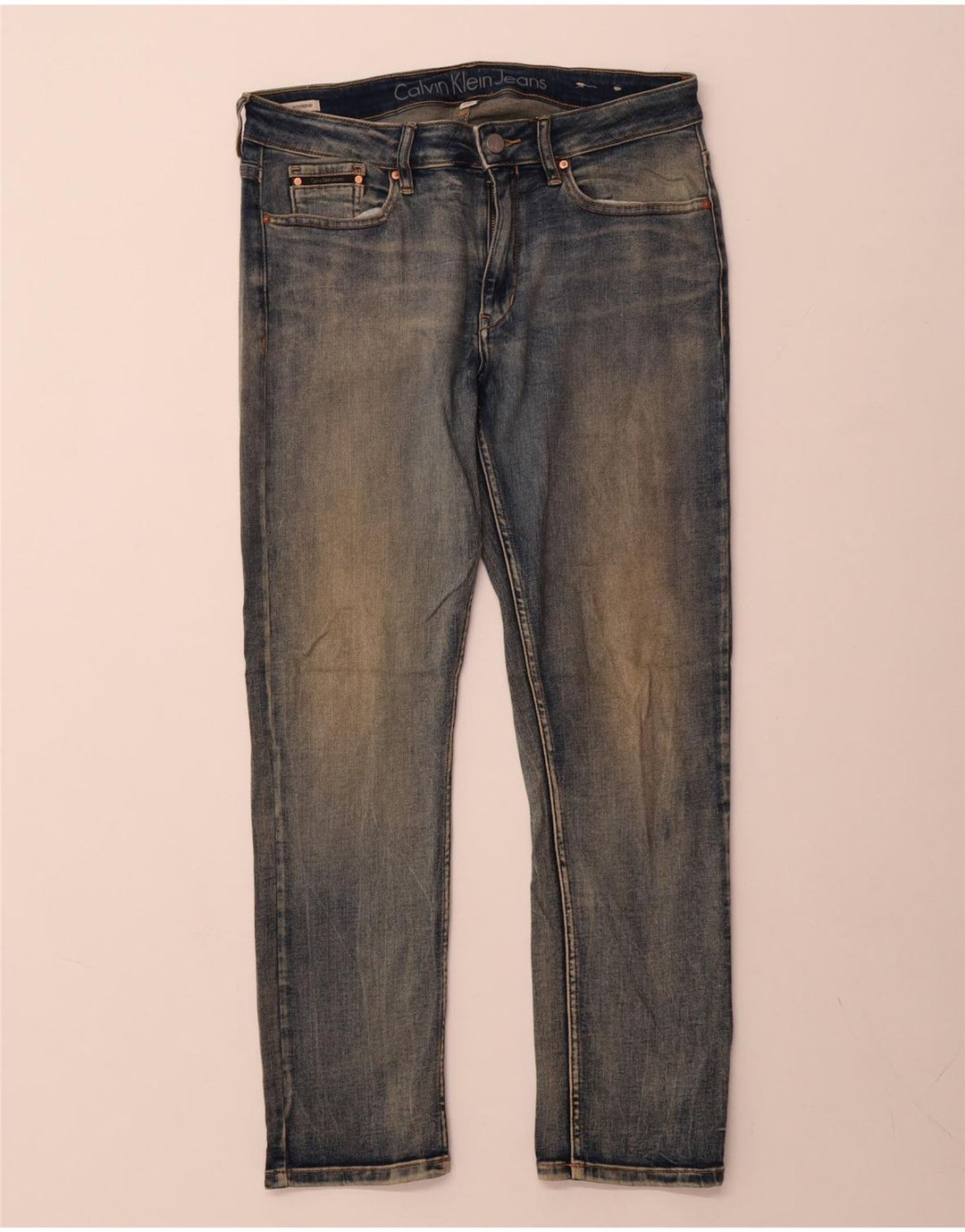 Calvin Klein Dame Slim Jeans US 8 Medium W30 L27 Blå