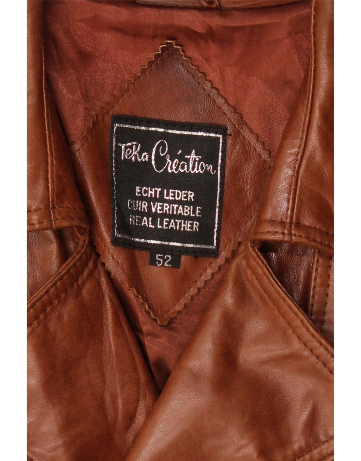 Vintage Herre Dobbeltradet Militærfrakke UK 36 Lille Brun