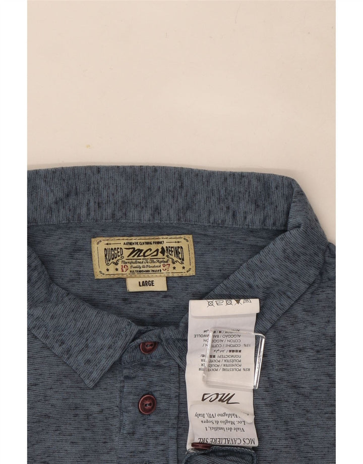 Marlboro Classics Poloskjorte til mænd Large Blue Flecked Polyester