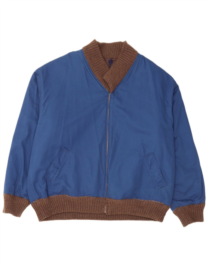 VINTAGE Herre vendbar cardigan sweater XL Brown Fair Isle