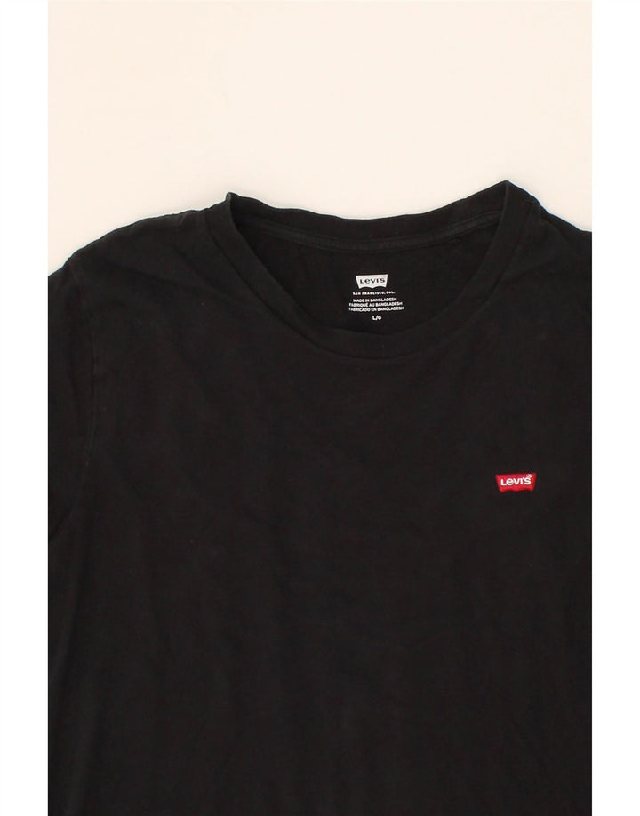 LEVI'S Womens T-Shirt Top UK 16 Large Black Vintage Levi's and Second-Hand Levi's from Messina Hembry 