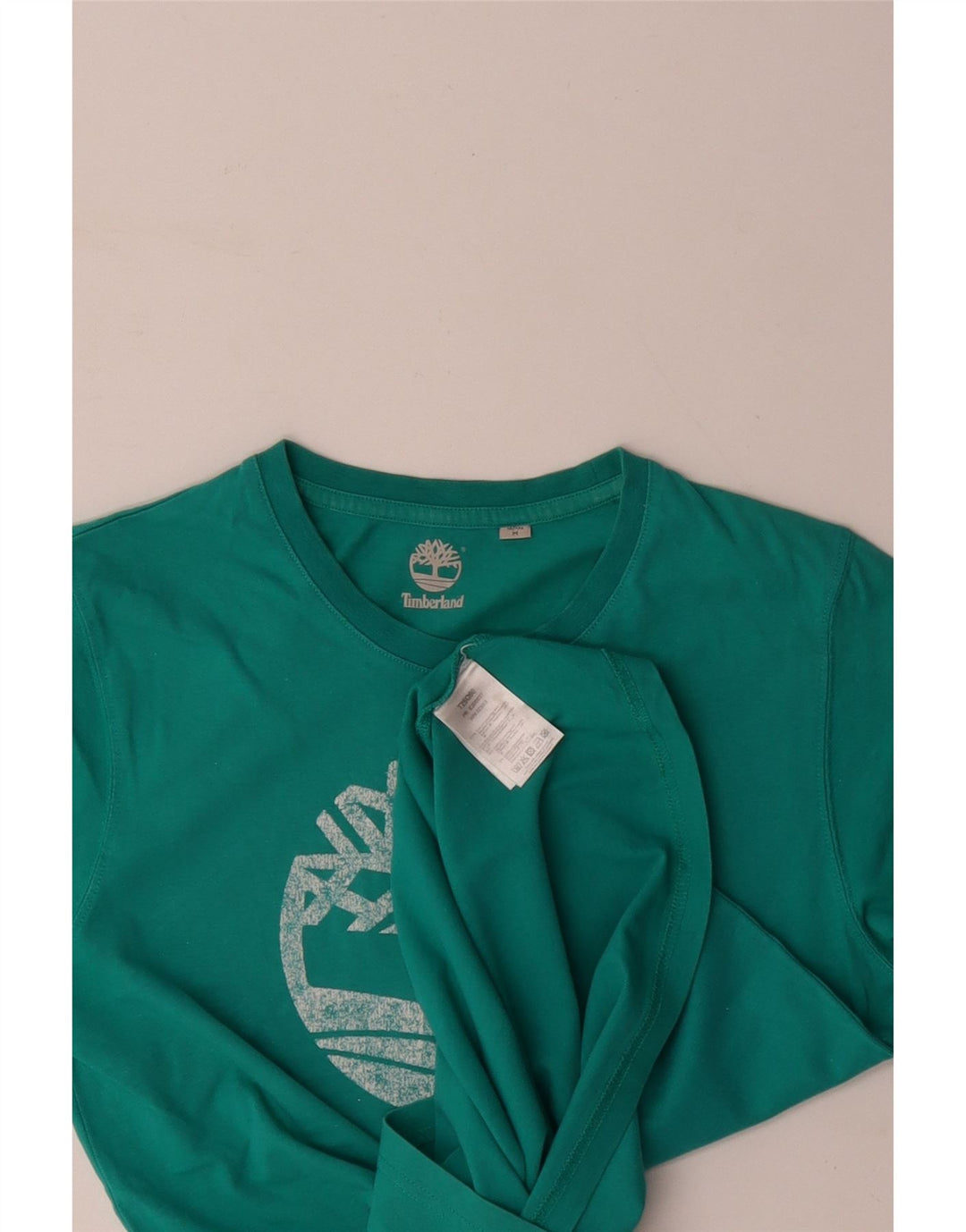 TIMBERLAND Grafisk T-shirt til mænd, mellemblå bomuld