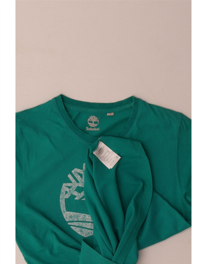 TIMBERLAND Grafisk T-shirt til mænd, mellemblå bomuld