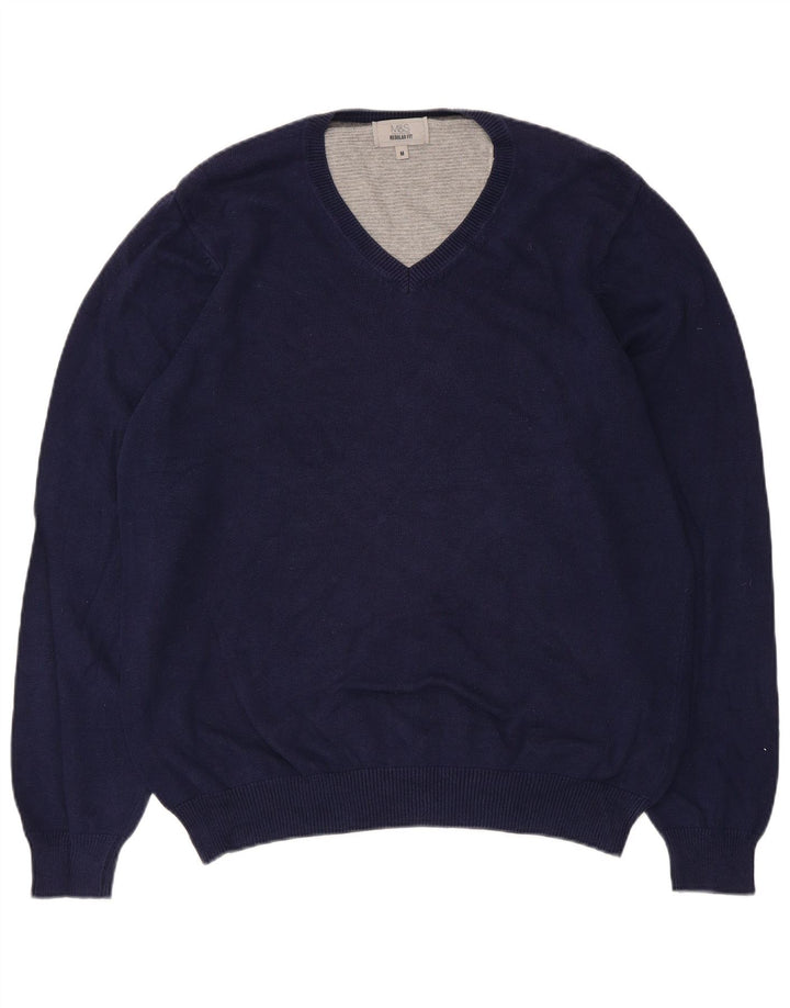 Marks & Spencer Herre Regular Fit V-hals sweater Medium Navy Blue