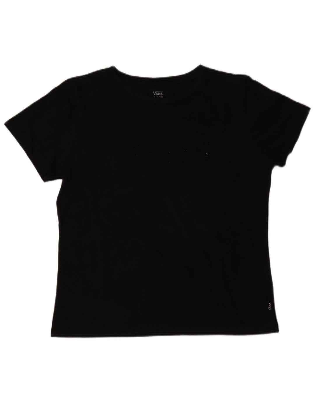 VANS Dame T-Shirt Top UK 18 XL Sort Bomuld