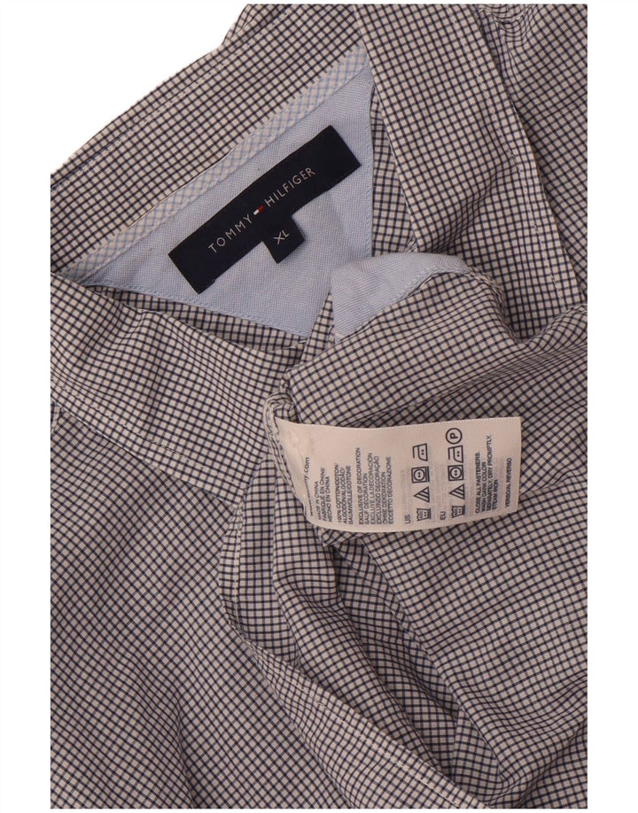 Tommy Hilfiger herreskjorte XL marineblå ternet bomuld